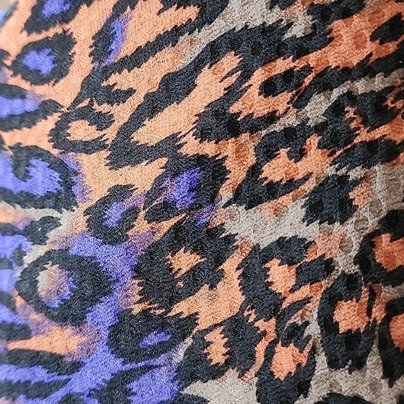 Rare Flora Kung Leopard Print Twist Front Dress Vintage Sz.12p Flattering - Picture 6 of 6